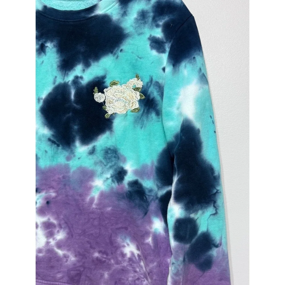 Blind Rooster Streetwear Cyber Y2K Sweatshirt Mens Size Medium Grunge Tie Dye
